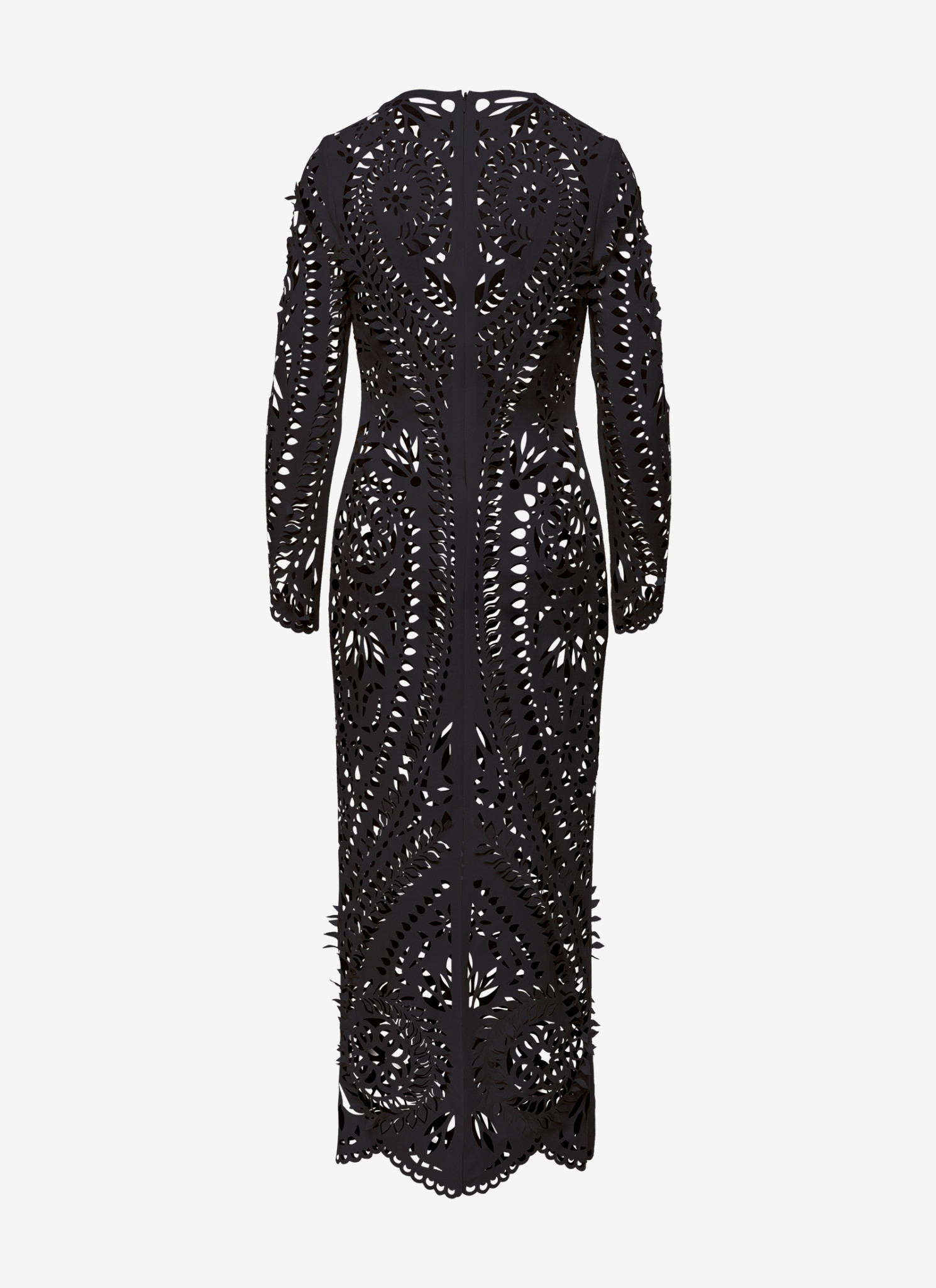 Long Sleeved Column Dress in Black